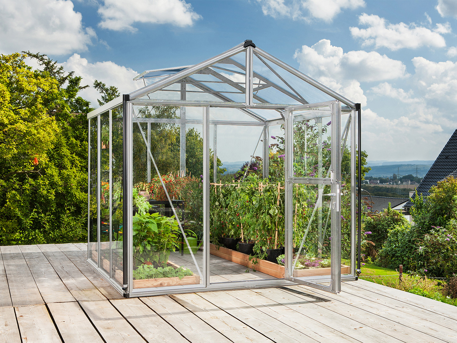 Vitavia Gartengewächshaus Zeus (ESG, 6,2 m², Aluminium eloxiert) 6,2 m²