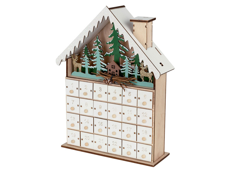 Gehe zu Vollbildansicht: LIVARNO home LED Adventskalender, aus Holz - Bild 5