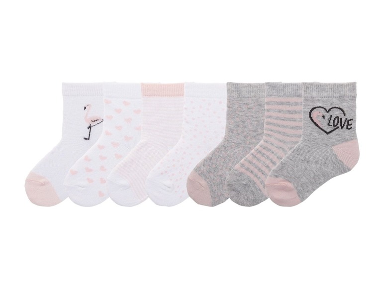Gehe zu Vollbildansicht: LUPILU® Mädchen Socken, hoher Baumwollanteil, mit echter Ferse, 7 Paar - Bild 2