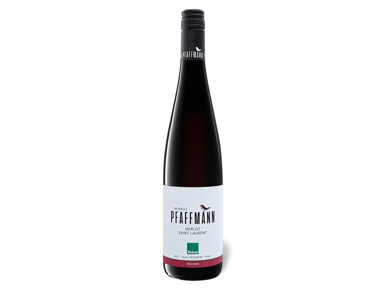 Gehe zu Vollbildansicht: BIOLAND Weingut Pfaffmann Cuvée Merlot/Saint Laurent Pfalz QbA trocken, Rotwein 2021 - Bild 1