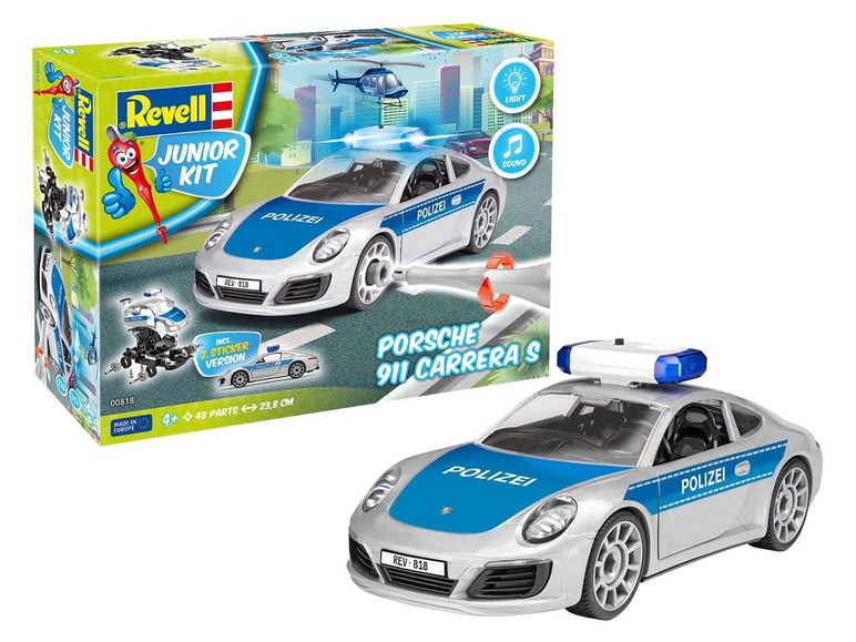Gehe zu Vollbildansicht: Revell Junior Kit Modellbausatz »Polizei«, Porsche 911, Blaulicht und Sirene, ab 4 Jahren - Bild 3