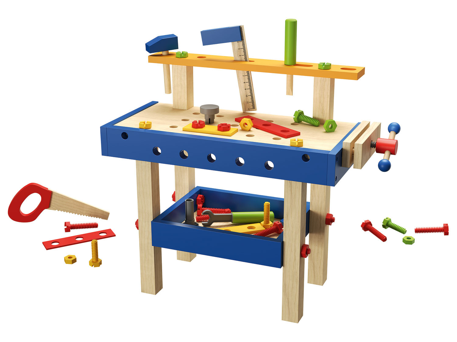 Playtive Holz Schminktisch, Einkaufswagen, Werkbank (Werkbank)