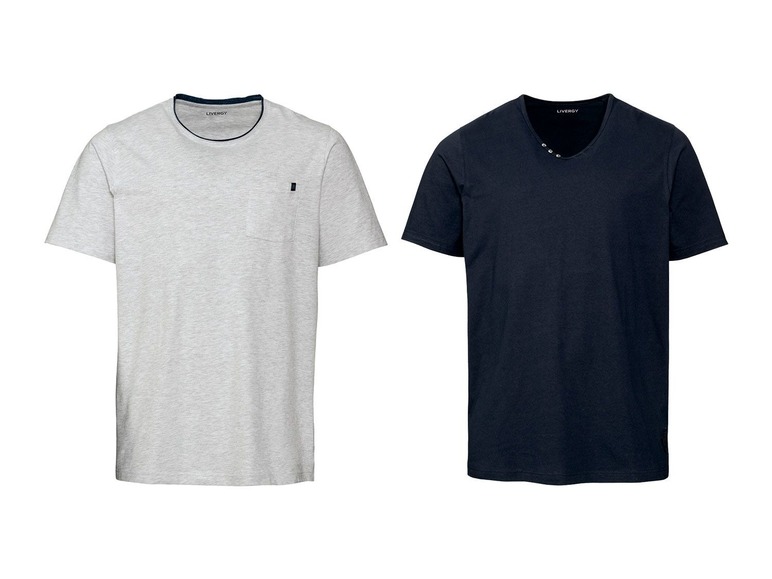 Gehe zu Vollbildansicht: LIVERGY® T-Shirt Herren, 2 Stück, mit Rundhals oder V-Ausschnitt, hoher Baumwollanteil - Bild 6
