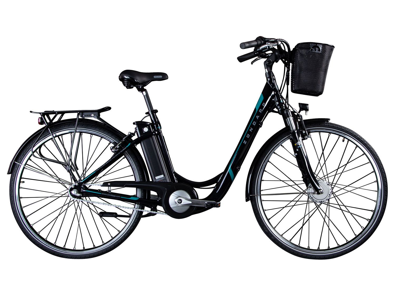 Zündapp Z510 700c E-Bike E Cityrad Damenrad Pedelec Elektrofahrrad Damen Fahrrad 28 Zoll (schwarz türkis)