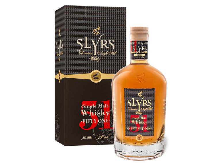 Gehe zu Vollbildansicht: Slyrs 51 Fifty One Bavarian Single Malt Whisky mit Geschenkbox 51% Vol - Bild 1