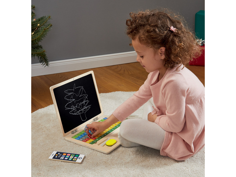 Kinder-Laptop, Zahlen, Buchstaben, Zeichen Playtive Holzspielzeug mit
