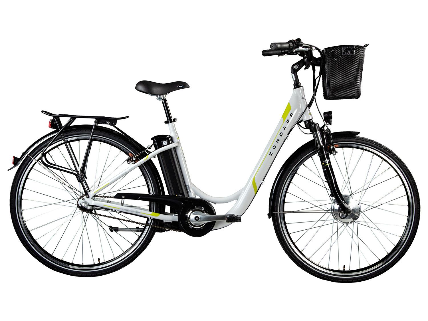 Zündapp Z510 700c E-Bike E Cityrad Damenrad Pedelec Elektrofahrrad Damen Fahrrad 28 Zoll (weiß grün)