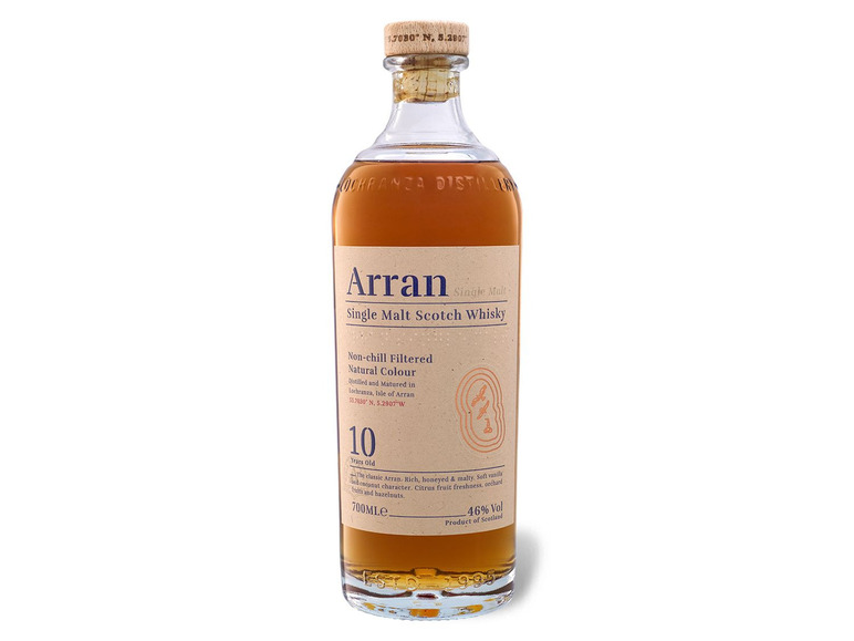 The Arran Single Malt Scotch Whisky 10 Jahre mit Geschenkbox 46% Vol