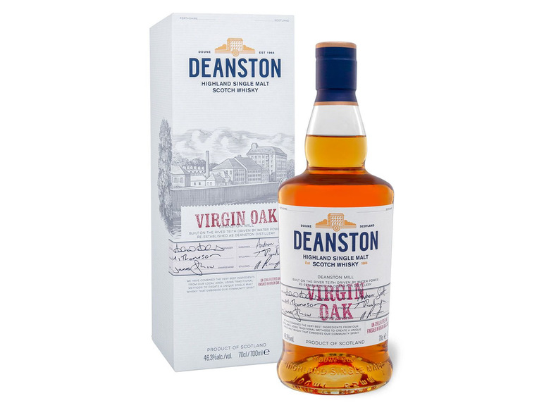 Deanston Virgin Oak Geschenkbox mit Malt Single Highland Vol Whisky Scotch 46,3