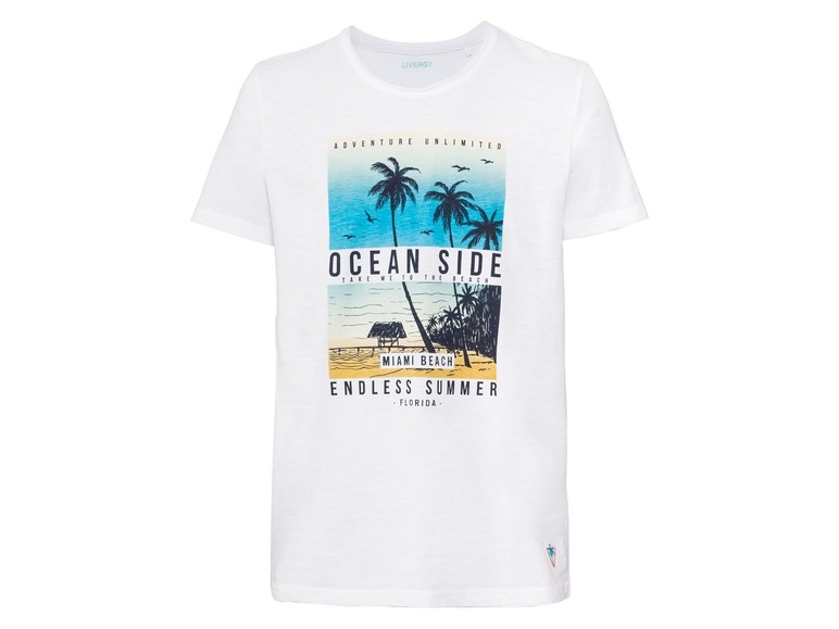 Gehe zu Vollbildansicht: LIVERGY® T-Shirt Herren, mit kleiner Stickerei am Saum, aus reiner Baumwolle - Bild 2