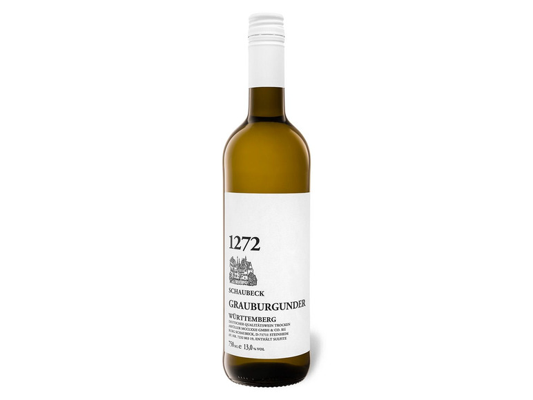 Schaubeck 1272 Grauburgunder Württemberg QbA trocken, Weißwein 2022