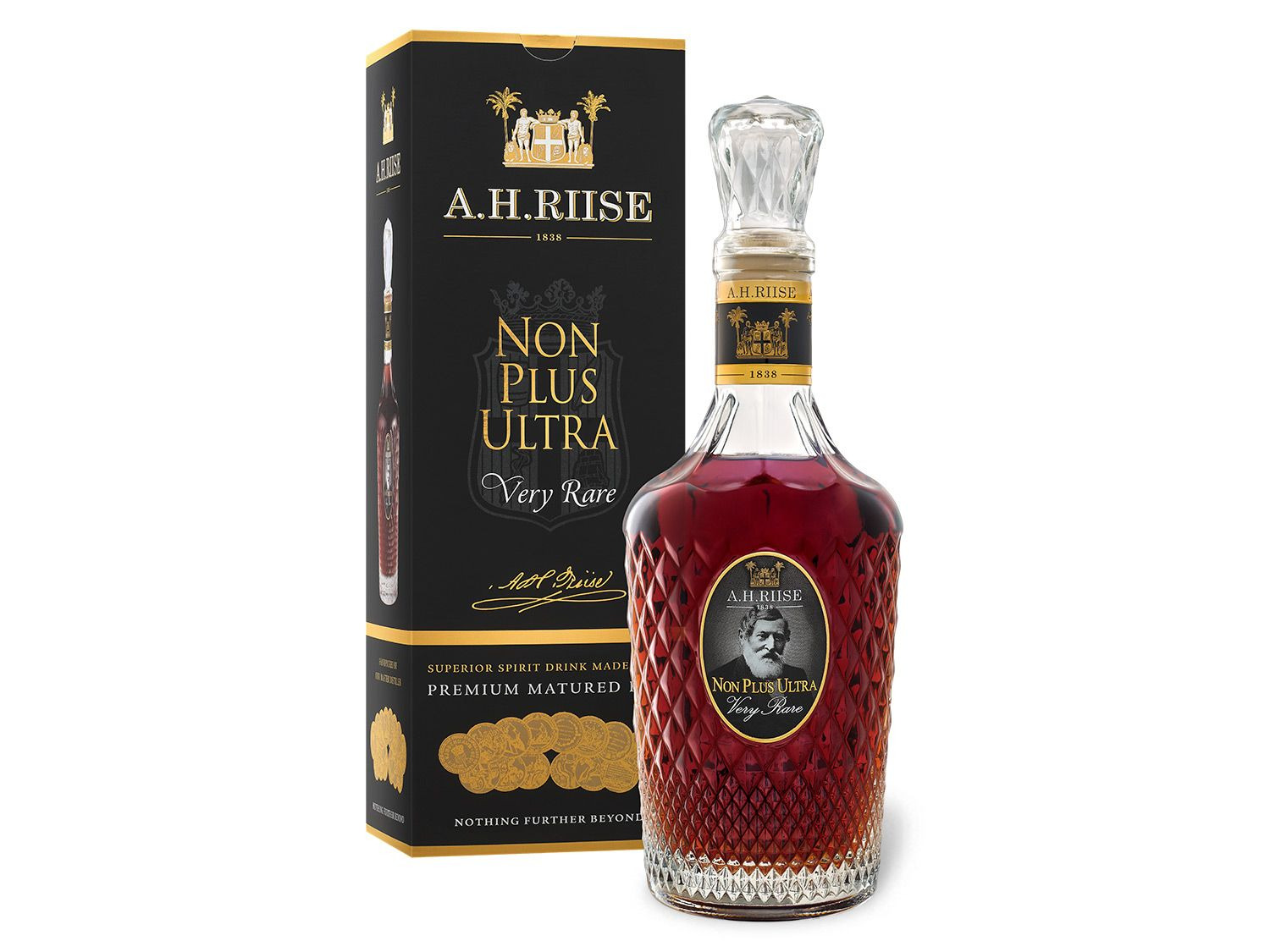 AH Riise Non Rare (Rum-Basis) Very mit Plus Vol Geschenkbox 42% Ultra