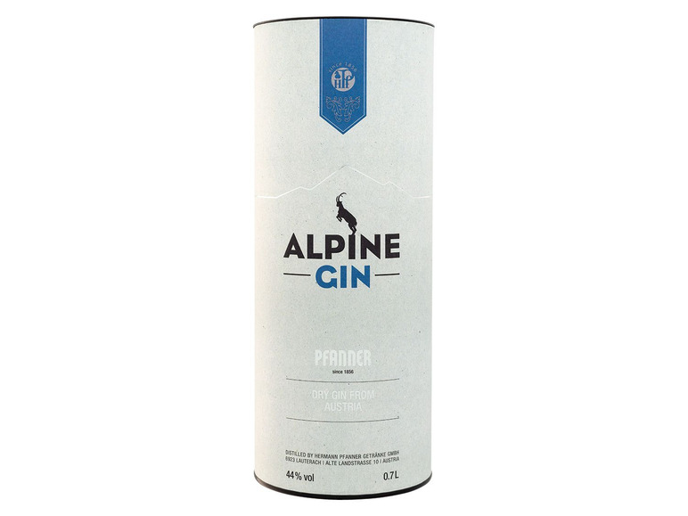 Geschenkbox mit Alpine 44% Gin Vol Pfanner