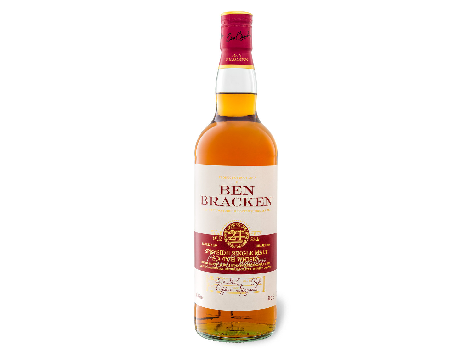 Single 21 Malt Scotch Ben Speyside Whisky Bracken Jahr…