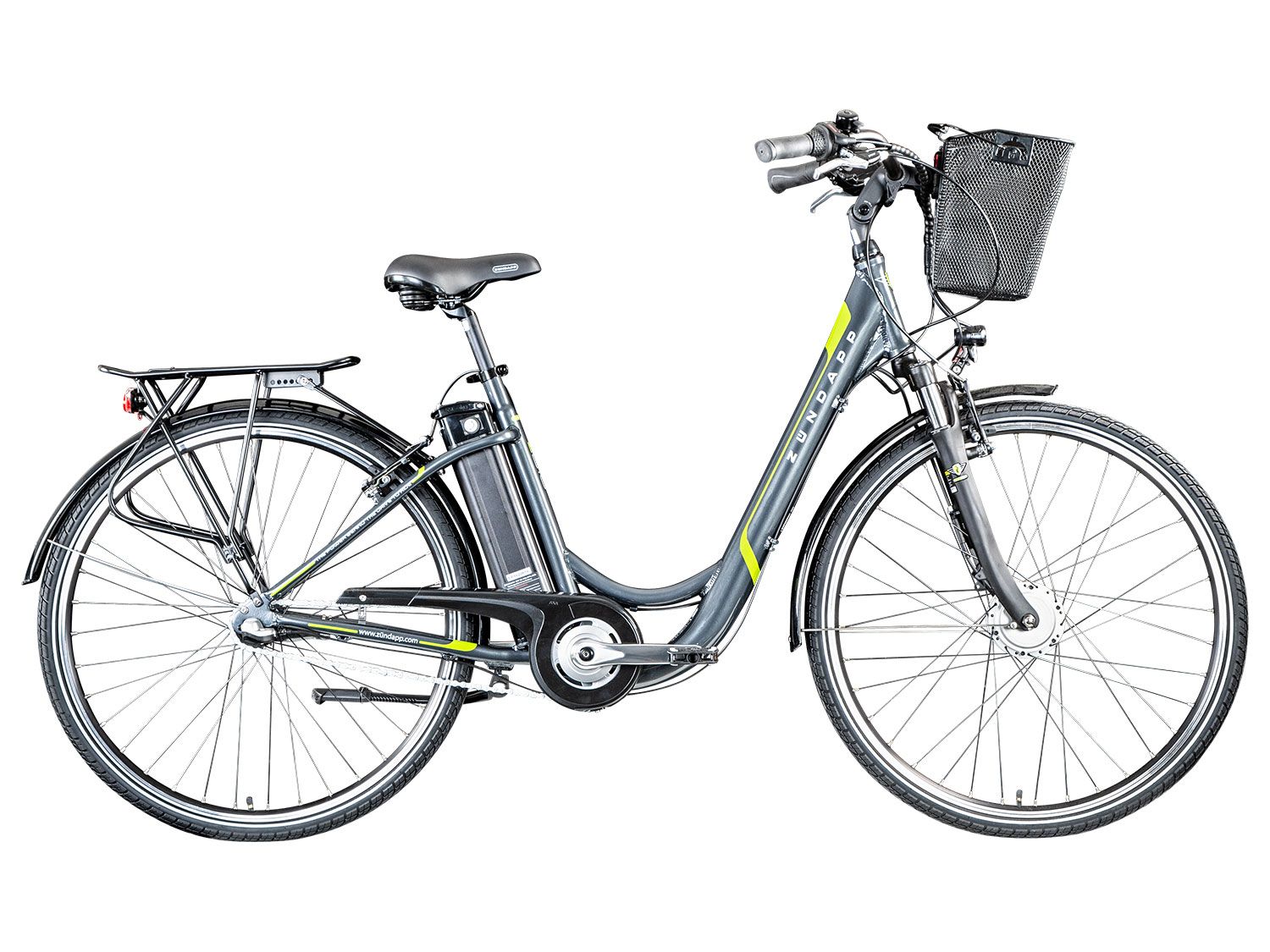 Zündapp Z510 700c E-Bike E Cityrad Damenrad Pedelec Elektrofahrrad Damen Fahrrad 28 Zoll (grau grün)