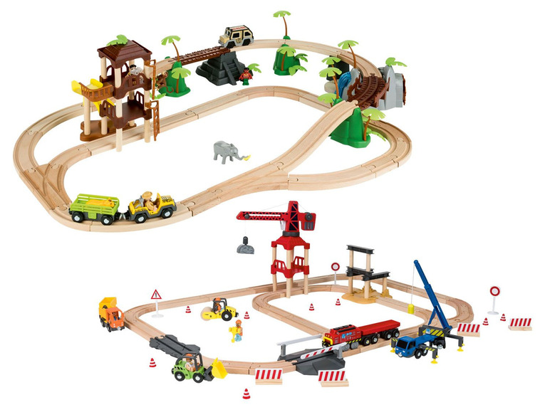 Gehe zu Vollbildansicht: PLAYTIVE® Eisenbahnset »Baustelle« oder »Dschungel« - Bild 1