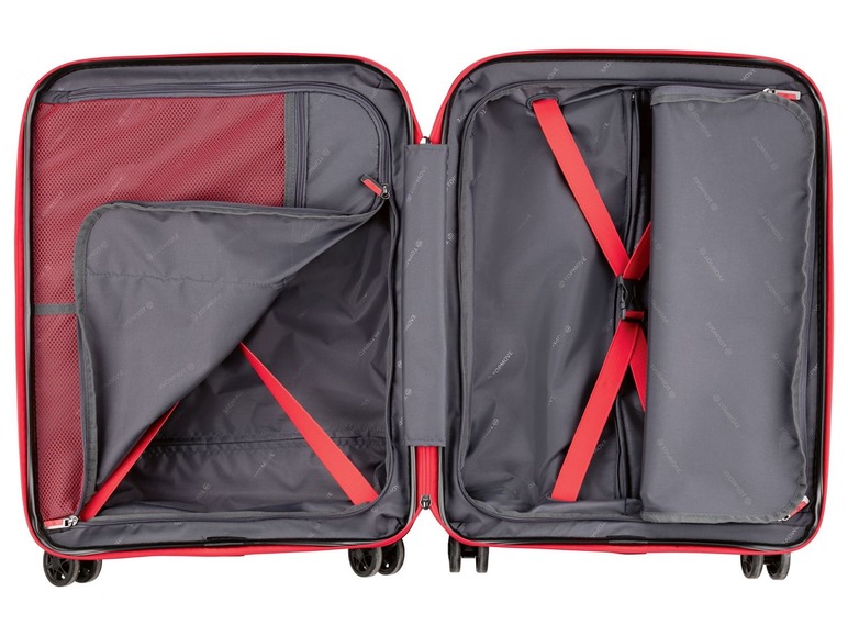 Gehe zu Vollbildansicht: TOPMOVE® Koffer, 30 L Volumen, bis 10 kg Füllgewicht, 4 Rollen, Polypropylen-Schale, rot - Bild 5