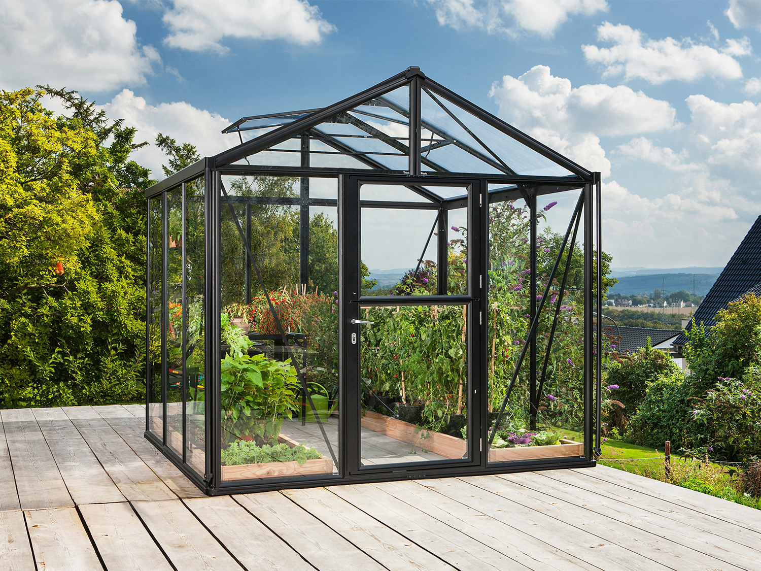 Vitavia Gartengewächshaus Zeus (ESG, 6,2 m², schwarz) 6,2 m²