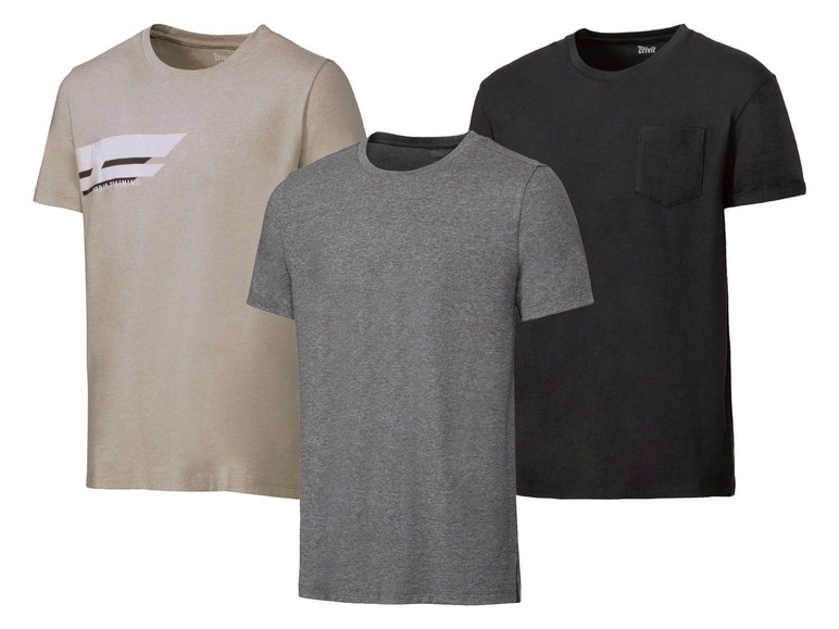Gehe zu Vollbildansicht: CRIVIT® T-Shirt Herren, schnelltrocknend, feuchtigkeitsableitend, mit Baumwolle - Bild 1