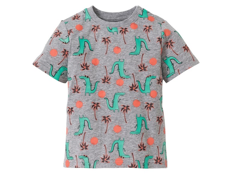 Gehe zu Vollbildansicht: LUPILU® Kleinkinder T-Shirt Jungen, 2 Stück, eins mit Krokodil-Print, aus reiner Baumwolle - Bild 4