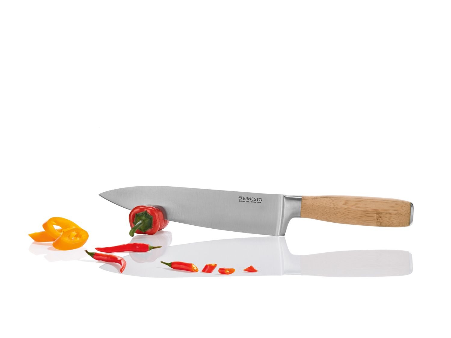 Messer, ERNESTO® oder mit Edelstahl-Klinge, Bambus- Edelstahlgriff