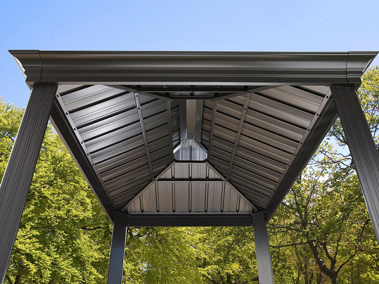 SOJAG Canada Pavillon »Messina«, aus und Stahl, Seitenablagen mit Aluminium Rauchablass u
