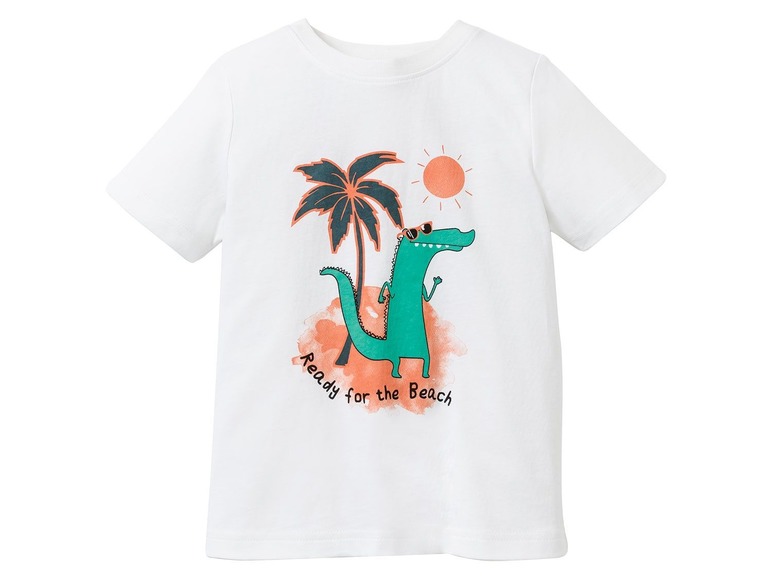Gehe zu Vollbildansicht: LUPILU® Kleinkinder T-Shirt Jungen, 2 Stück, eins mit Krokodil-Print, aus reiner Baumwolle - Bild 19