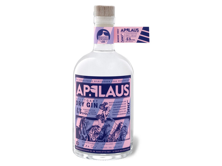 Vol 43% Gin Original Dry Applaus