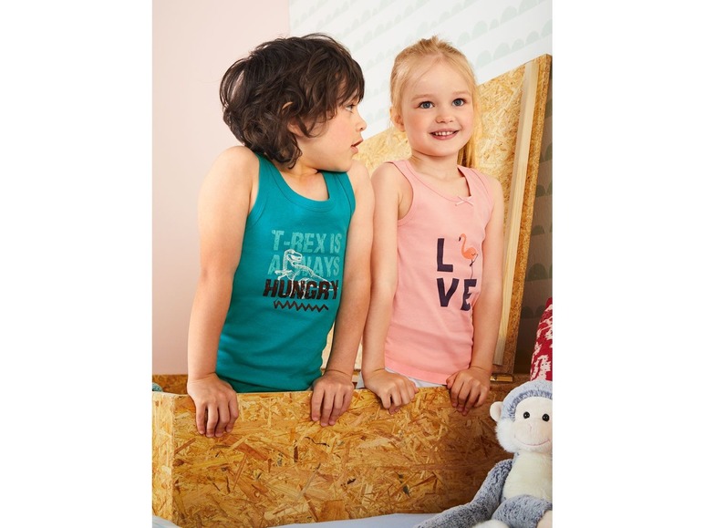 Gehe zu Vollbildansicht: LUPILU® Unterhemd Mädchen, in weicher Feinrippqualität, aus reiner Baumwolle, 3 Stück - Bild 2