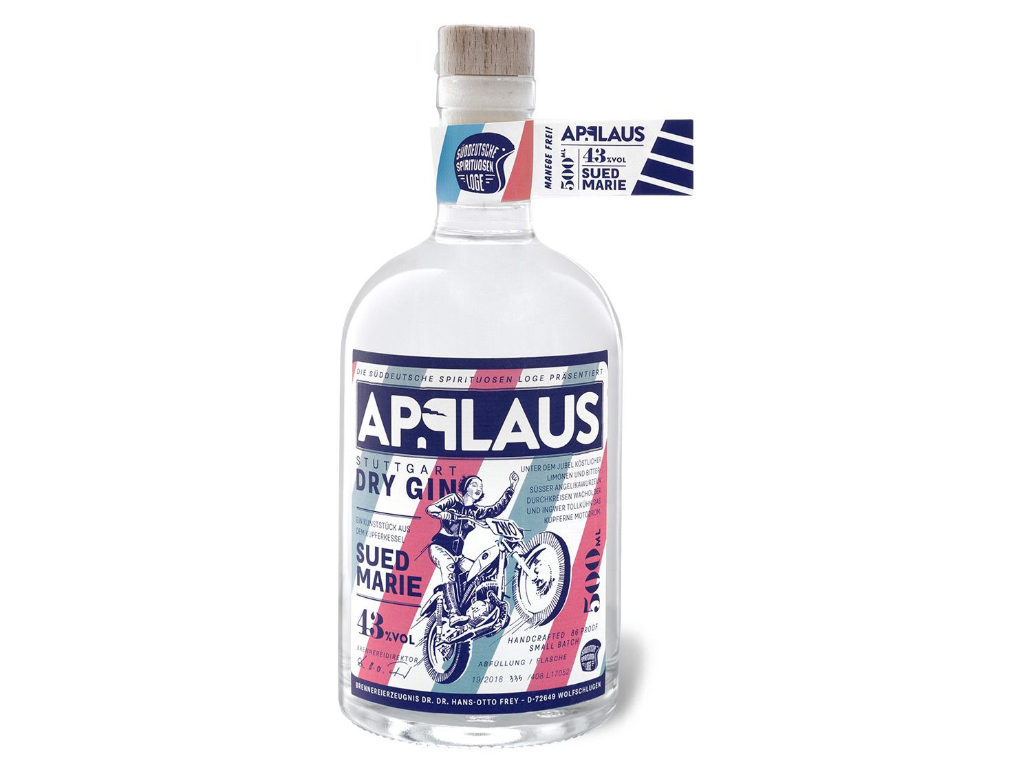 Applaus Dry Gin Suedmarie LIDL 43% | online Vol kaufen
