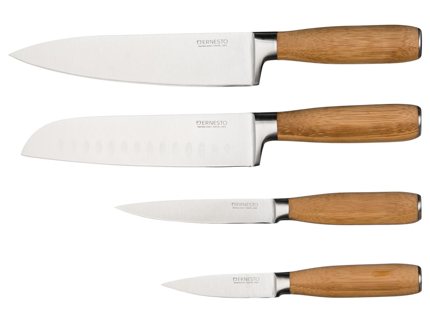 Messer, ERNESTO® Edelstahlgriff mit Edelstahl-Klinge, oder Bambus-