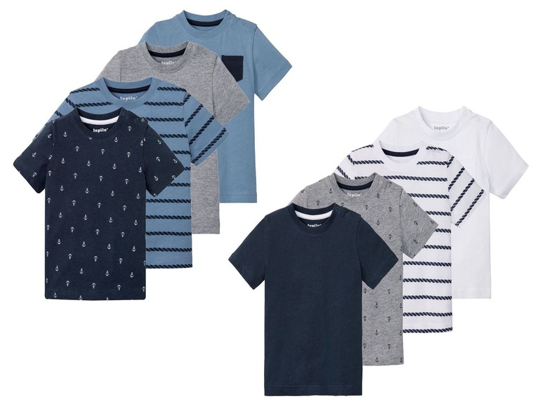 Gehe zu Vollbildansicht: LUPILU® Kleinkinder T-Shirts Jungen, 4 Stück, mit Bio-Baumwolle - Bild 1