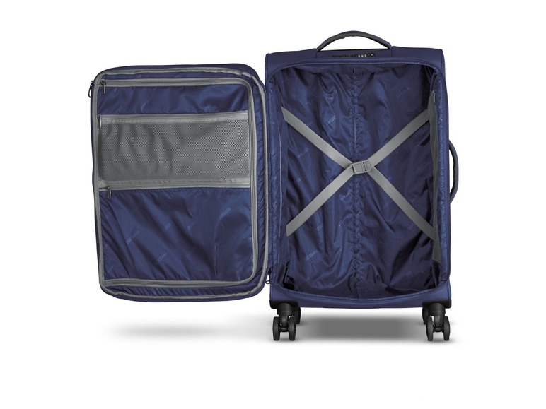 Gehe zu Vollbildansicht: TOPMOVE® Koffer, 62 l Volumen, 4 Rollen, mit Zahlenschloss, blau/grau - Bild 2