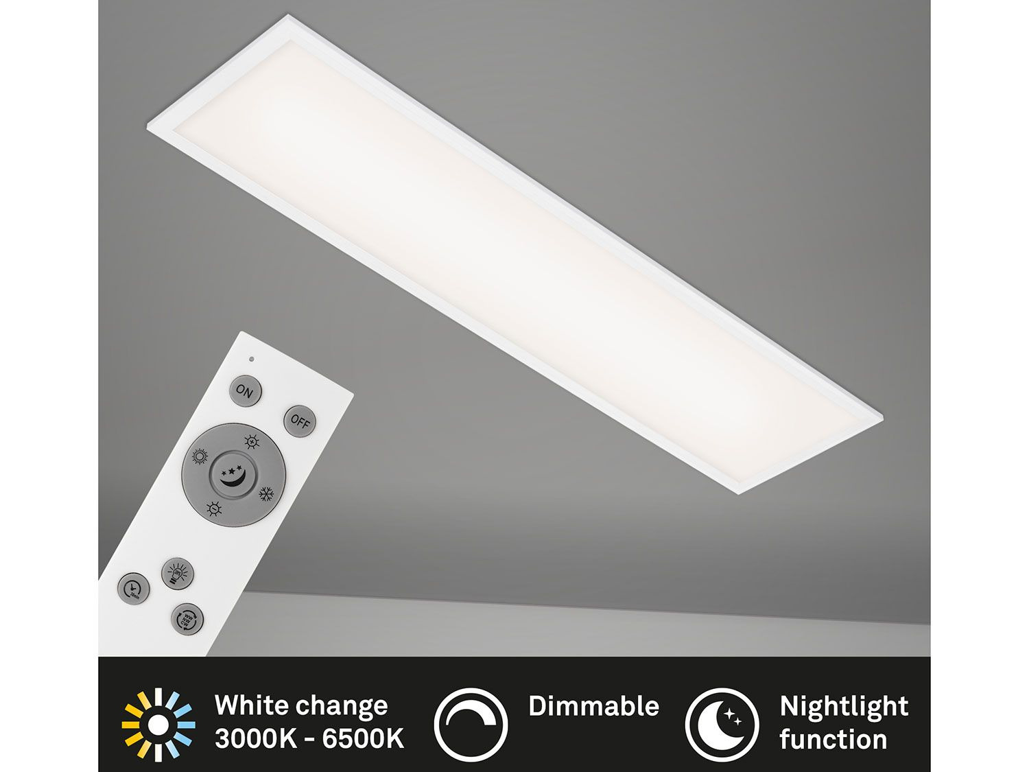 Briloner LED Decken-Panel, Farbtemperatursteu… dimmbar