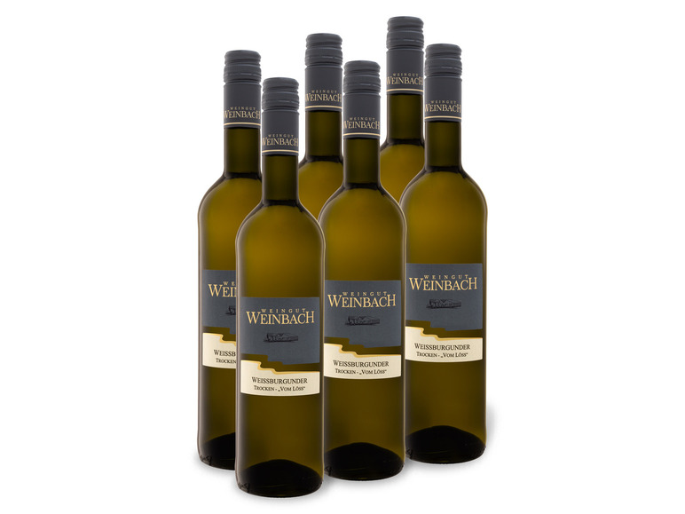 trocken, Weißwein Weinbach x 6 Weinpaket QbA Weingut 0,75-l-Flasche Weißburgunder \