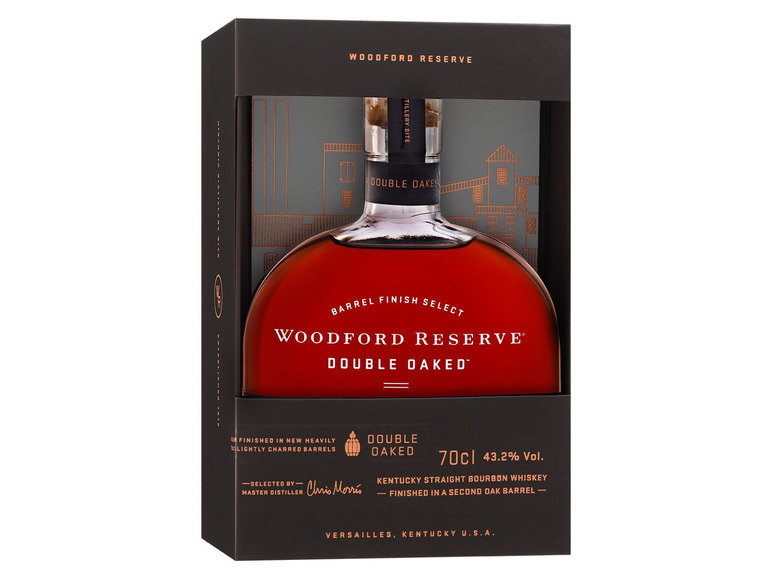 Whiskey Reserve Geschenkbox Woodford Straight Bourbon mit Oaked Vol Double Kentucky 43,2%