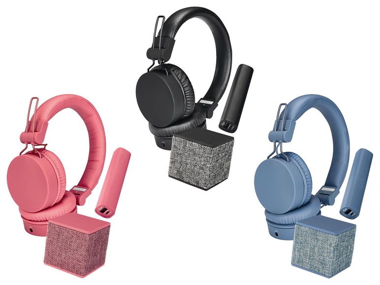 Gehe zu Vollbildansicht: SILVERCREST® Technik Set, mit On-Ear-Kopfhörer, Bluetooth-Lautsprecher und Powerbank - Bild 1