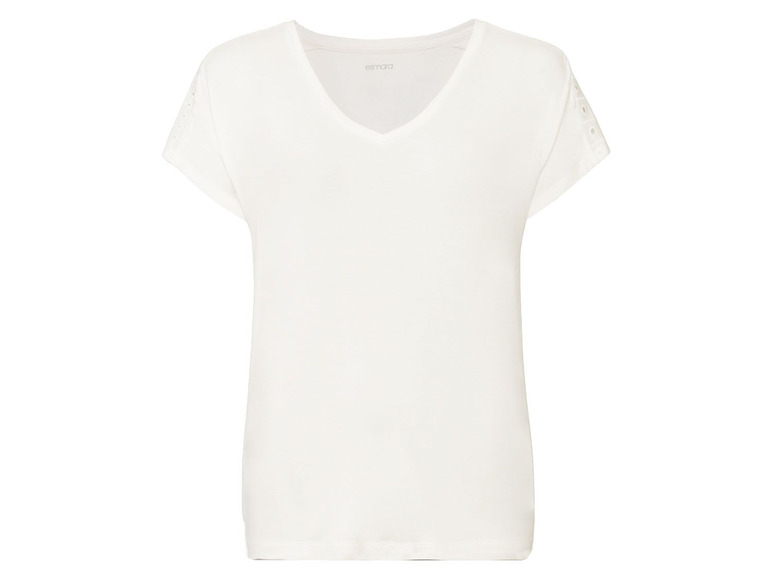 Gehe zu Vollbildansicht: ESMARA® T-Shirt Damen, mit Lochspitze, aus Viskose und Elasthan - Bild 2