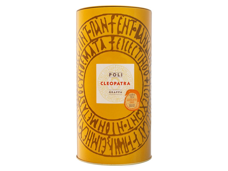 Jacopo Poli Grappa Cleopatra Moscato mit 40% Vol Geschenkbox Oro
