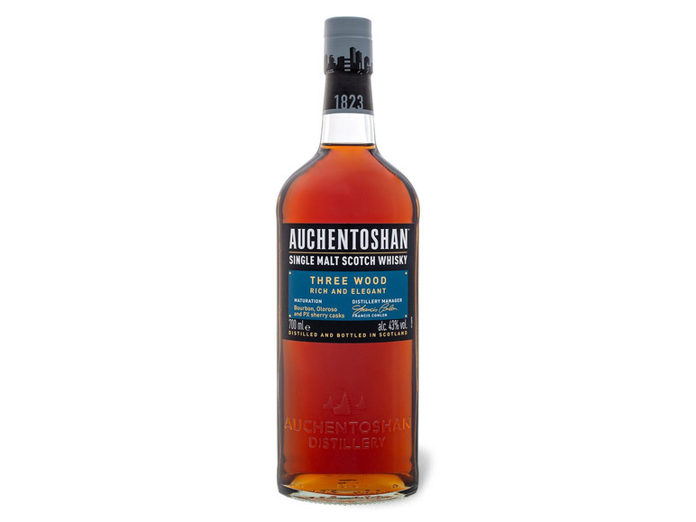 Scotch AUCHENTOSHAN Whisky Wood Vol mit Malt Three 43% Geschenkbox Single