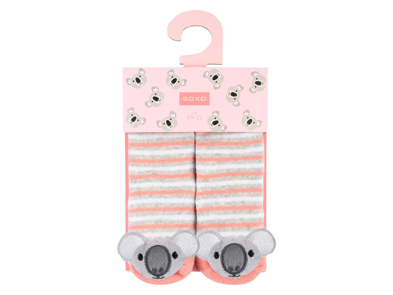 Gehe zu Vollbildansicht: Soxo Baby Rassel-Socken mit verschiedenen Mustern - Bild 19