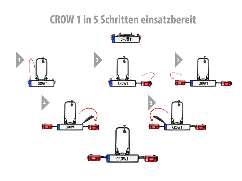 Gehe zu Vollbildansicht: EUFAB Fahrradträger CROW 1, 1 Fahrrad - Bild 6