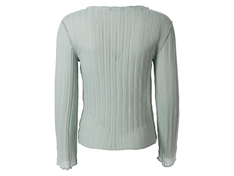Gehe zu Vollbildansicht: esmara® Damen Langarmshirt, leicht transparent, grün - Bild 3