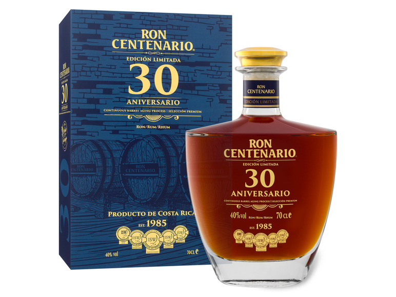 Ron Centenario Geschenkbox Vol mit 30 Edición Limitada Aniversario 40% Rum