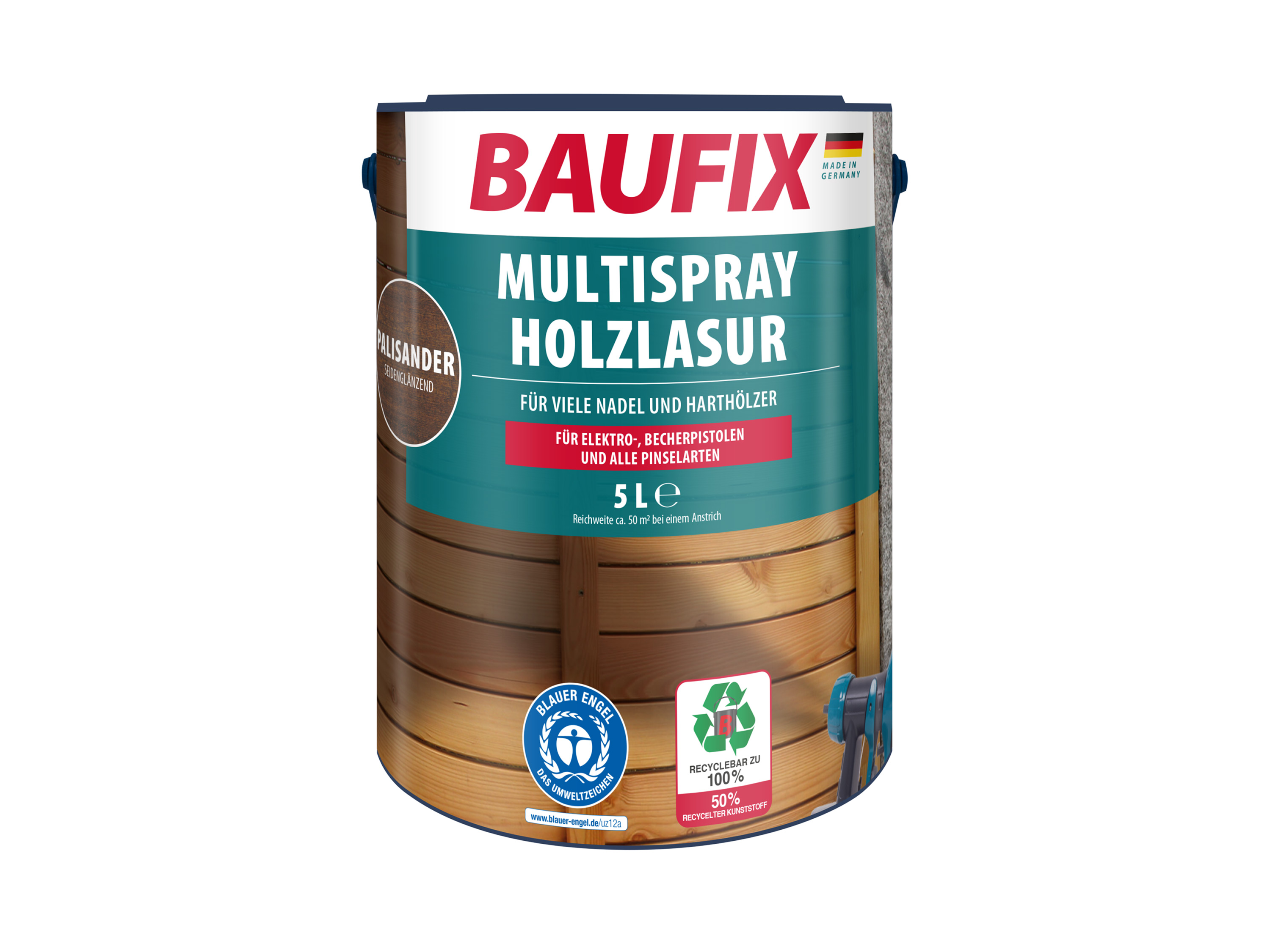 BAUFIX Multispray Holzlasur 5 Liter (palisander seidenglänzend)