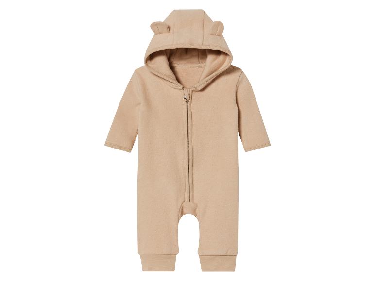 Gehe zu Vollbildansicht: lupilu® Baby-Fleece-Overall, Kapuze mit Öhrchen-Applikation - Bild 2