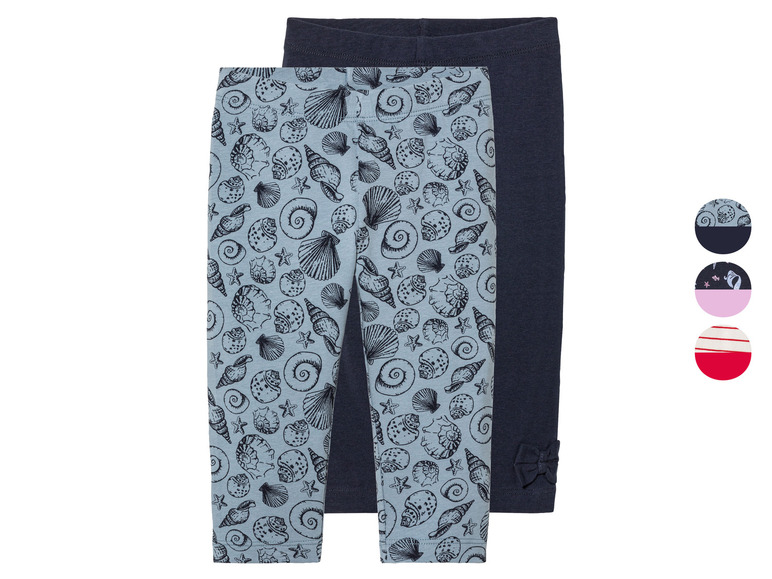 lupilu® Kleinkinder Caprileggings, 2 Stück, mit hohem Baumwollanteil