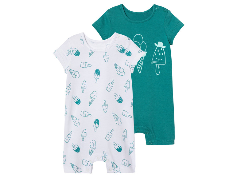 Gehe zu Vollbildansicht: lupilu® Baby Playsuits, 2 Stück, aus reiner Baumwolle - Bild 8