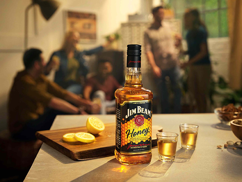Honig-Likör Whiskey Vol JIM Honey 35% Bourbon BEAM mit