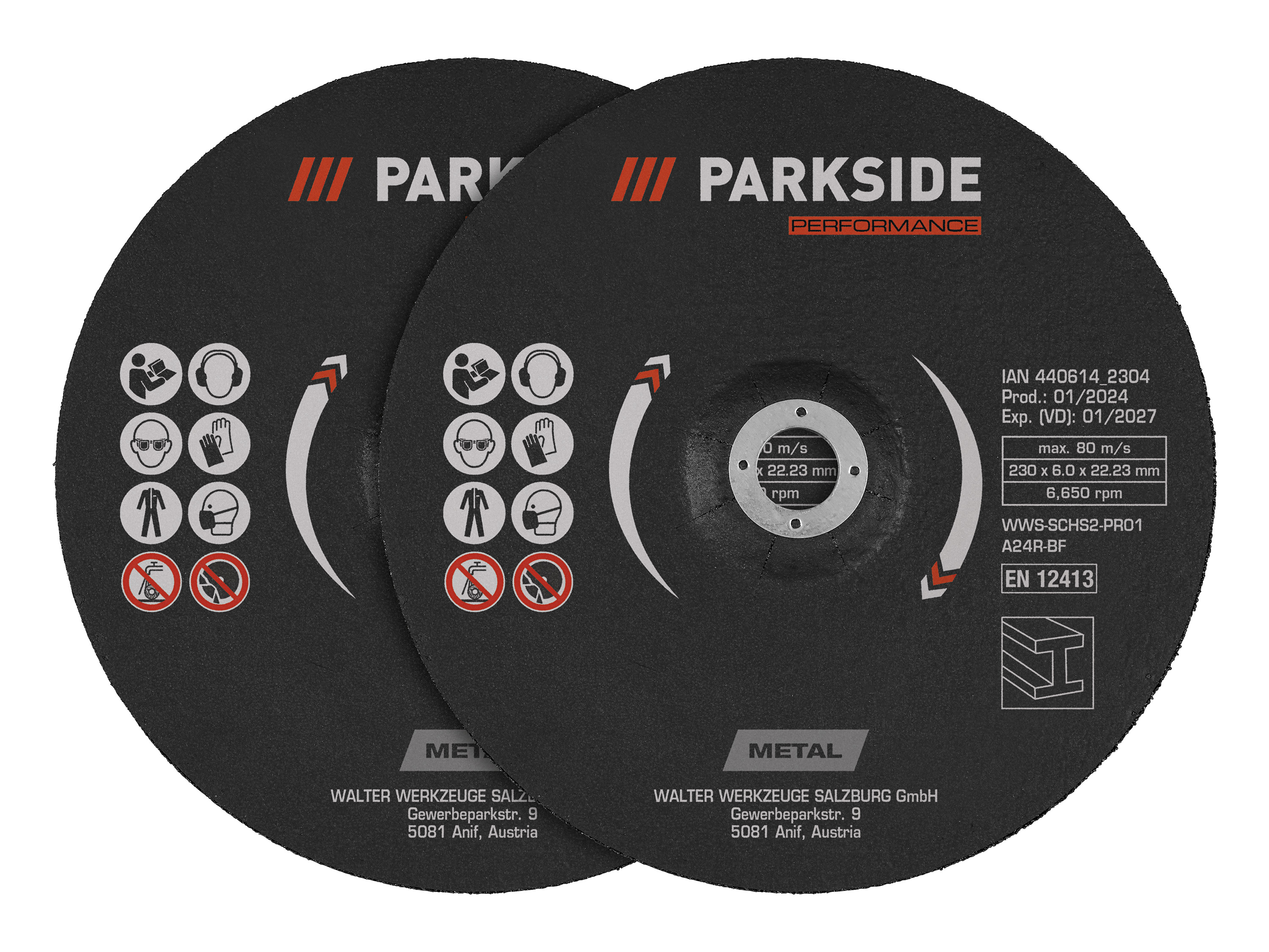 PARKSIDE PERFORMANCE® Trennscheiben- / Schruppscheiben 230mm (Schruppscheiben 2 tlg.)